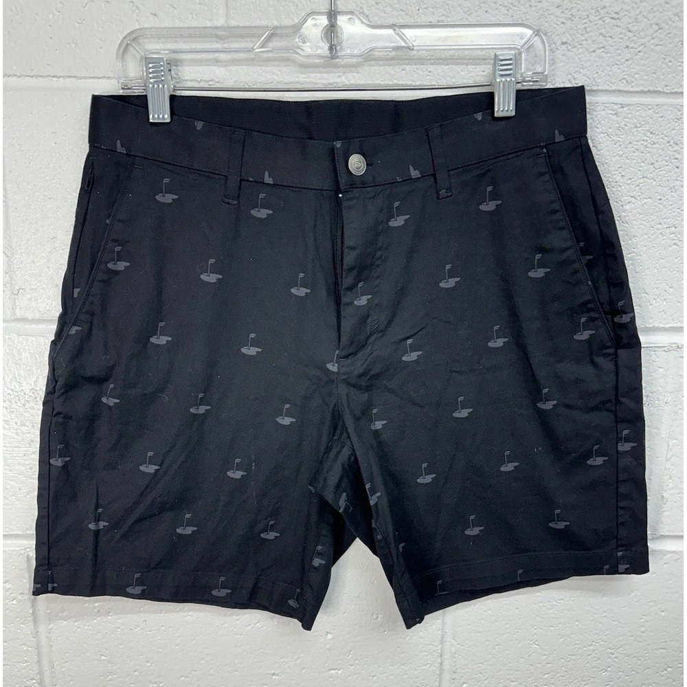Fabletics The High Side Chino‎ Shorts Black Golf Print / Men's 32